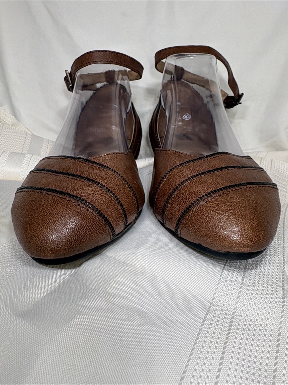 Adam Tucker -Becca Brown Pointed Ankle-Strap Flats - Picture 5 of 11